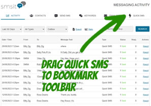 Click the Quick SMS tab